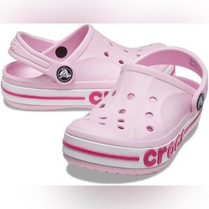 Crocs Unisex-Child Bayaband Clog in Ballerina/Candy Pink